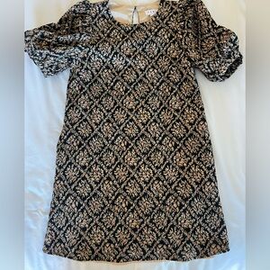 THML Black and Beige Floral Print Dress